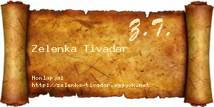 Zelenka Tivadar névjegykártya